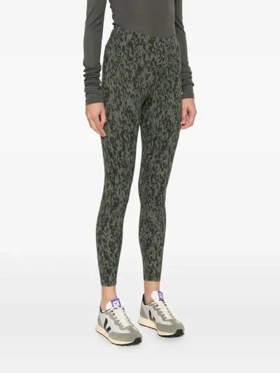 Varley Abstract-pattern Leggings In Green