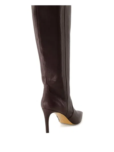 Iro Pointed Leather Boots In Brown