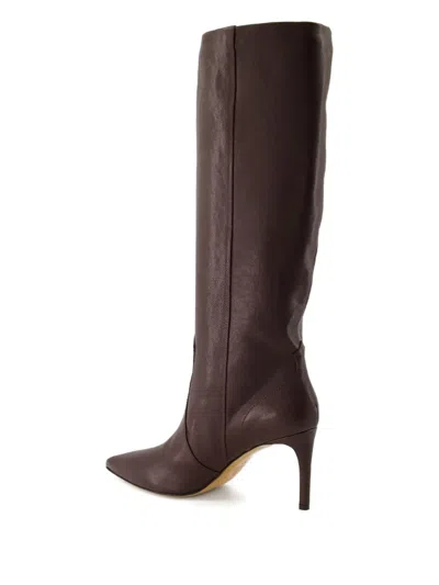 Iro Pointed Leather Boots In Brown