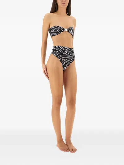 Pucci Abstract-print Bikini Top In Black