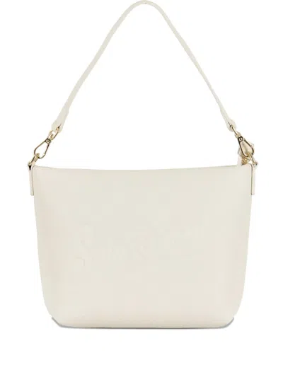 Mc2 Saint Barth Aline Grain-leather Shoulder Bag In White