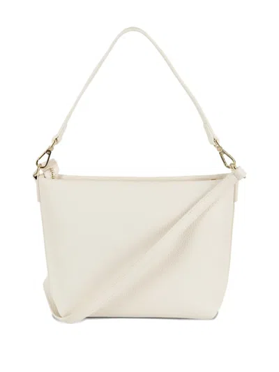 Mc2 Saint Barth Aline Grain-leather Shoulder Bag In White