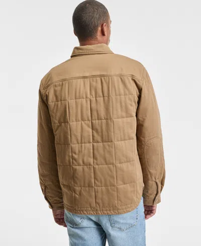 Sun + Stone Men's Mahomes Snap-front Quilted Shirt Jacket, Macy's Exclusive In Neutral