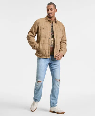 Sun + Stone Men's Mahomes Snap-front Quilted Shirt Jacket, Macy's Exclusive In Neutral