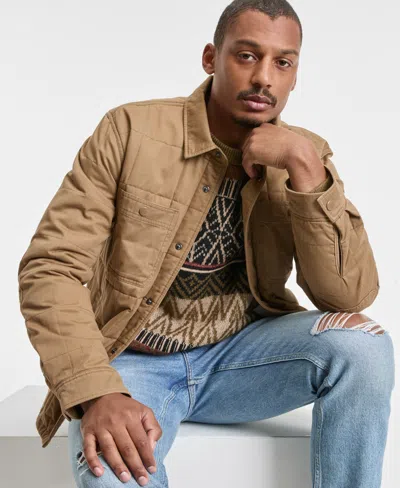 Sun + Stone Men's Mahomes Snap-front Quilted Shirt Jacket, Macy's Exclusive In Neutral