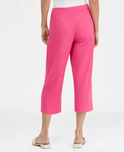 Jm Collection Women's Textured Knit Cropped Pants, Macy's Exclusive In Pink
