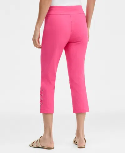 Jm Collection Women's Side Lace-up Pull-on Capri Pants, Created For Macy's In White