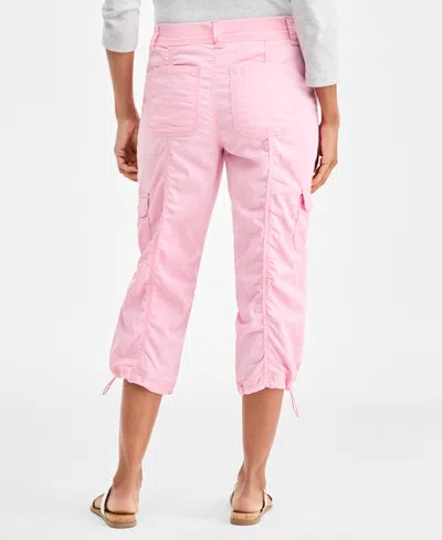Style & Co Women's Mid-rise Cargo Capri Pants, Exclusively At Macy's In Pink