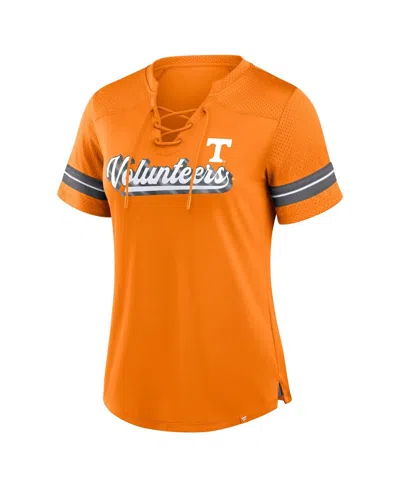 Fanatics Women's Tennessee Orange Tennessee Volunteers Fundamental Overtime Readiness Athena Lace-up V-neck T In Orange