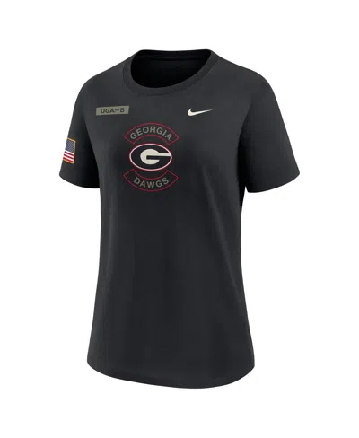 Nike Women's Black Georgia Bulldogs 2025 Military Appreciation Dri-fit T-shirt In Black