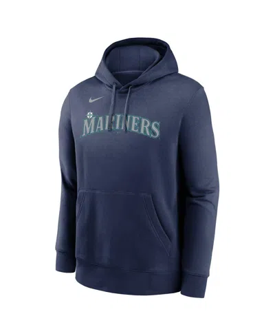 Nike Men's Julio Rodriguez Navy Seattle Mariners Player Name Number Club Fleece Pullover Hoodie In Blue
