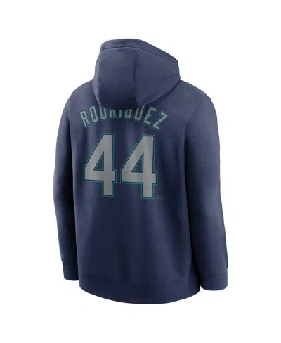Nike Men's Julio Rodriguez Navy Seattle Mariners Player Name Number Club Fleece Pullover Hoodie In Blue