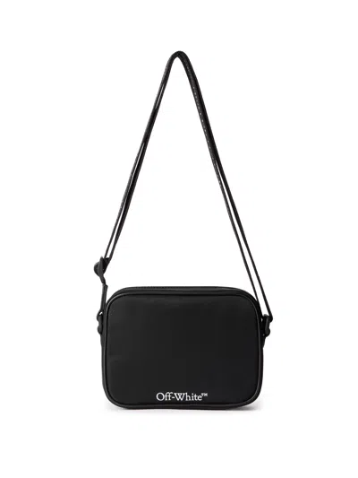 Off-white Black And White Diag Spray Polyamide Camera Bag In Multi