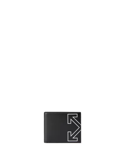 Off-white Heritage Logo Leather Wallet In Black