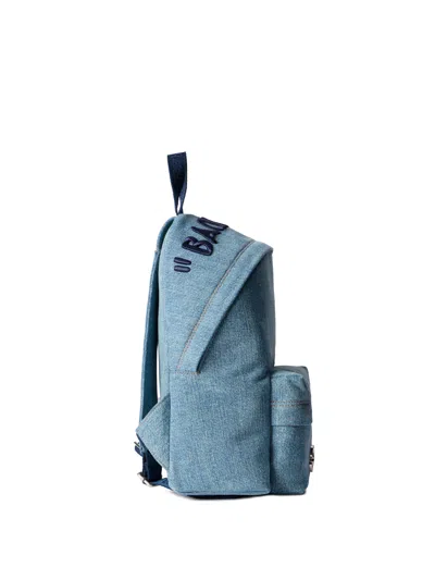 Off-white Jitney Backpack Quote Denim In Blue