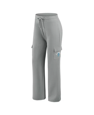 Wear By Erin Andrews Women's 2-piece Gray Detroit Lions Waffle-knit Long-sleeve Hoodie And Lounge Pant Set In Gray