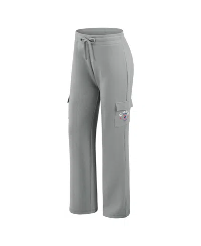 Wear By Erin Andrews Women's 2-piece Gray Chicago Cubs Waffle-knit Long-sleeve Hoodie And Lounge Pant Set In Gray