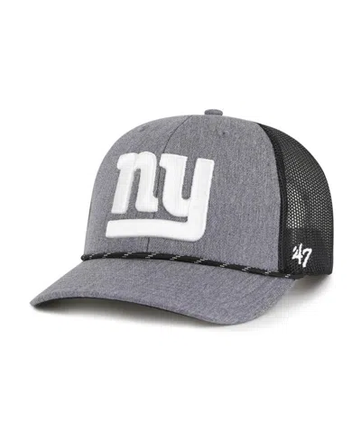 47 Brand Men's Heather Charcoal New York Giants Carbon Rope Trucker Adjustable Hat