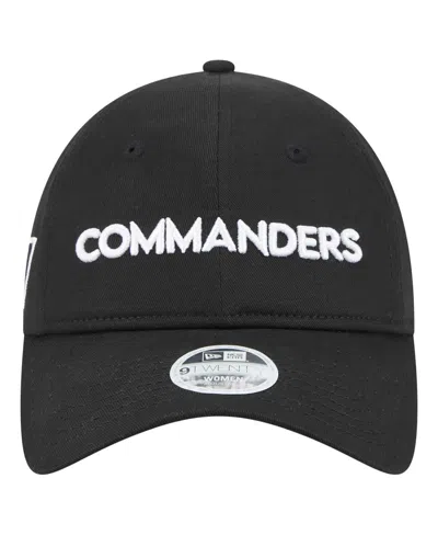 New Era Women's Black Washington Commanders Cece 9twenty Adjustable Hat In Black