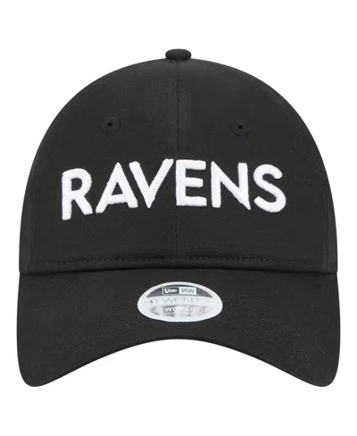 New Era Women's Black Baltimore Ravens Cece 9twenty Adjustable Hat In Black