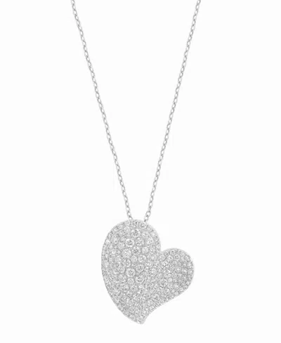 Effy Collection Effy Diamond Pave Heart 18" Pendant Necklace (1-3/8 Ct. T.w.) In 14k White Gold In Gold