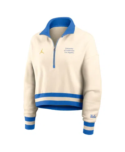 Jordan Women's Tan/blue Ucla Bruins Legacy Half-zip Sweatshirt In Multi