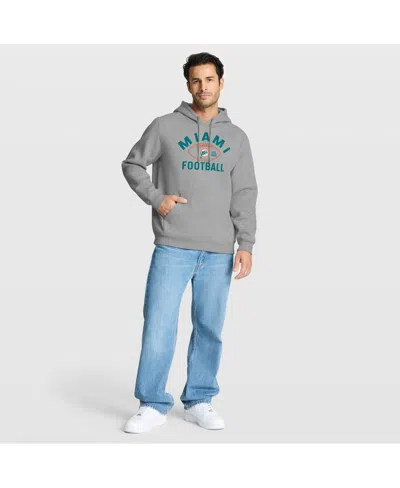 Fanatics Men's Heather Gray Miami Dolphins Fumblerooski Legacy Pullover Hoodie In Gray