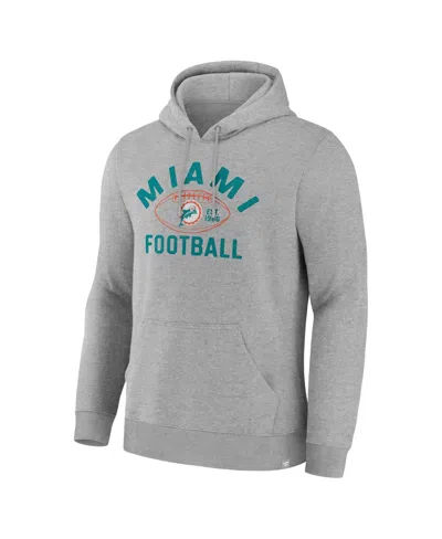 Fanatics Men's Heather Gray Miami Dolphins Fumblerooski Legacy Pullover Hoodie In Gray