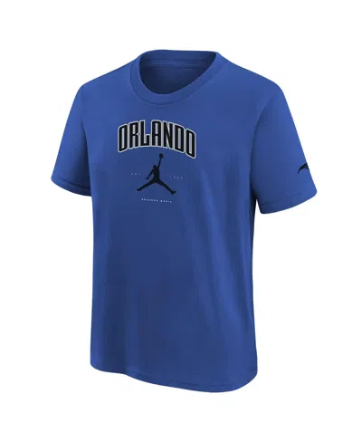 Jordan Big Boys And Girls Blue Orlando Magic Essential Cities T-shirt In Blue