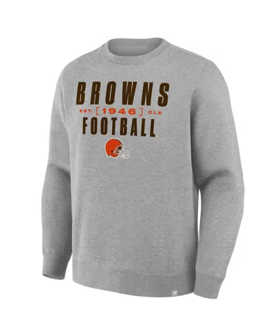 Fanatics Men's Heather Gray Cleveland Browns Powerful Throw Legacy Pullover Sweatshirt In Gray
