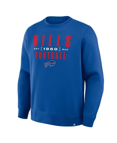 Fanatics Men's Royal Buffalo Bills Powerful Throw Legacy Pullover Sweatshirt In Blue