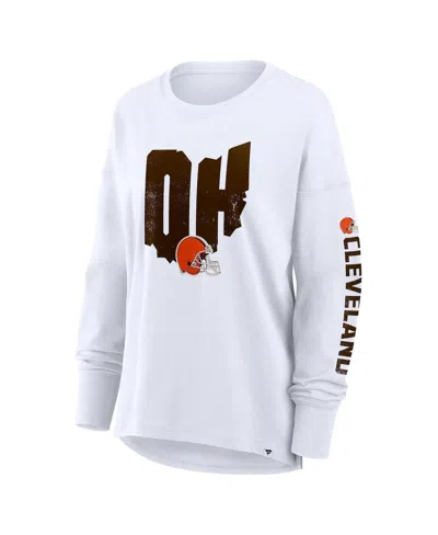 Fanatics Women's White Cleveland Browns Hometown Legacy Long Sleeve T-shirt In White
