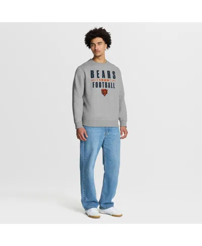 Fanatics Men's Heather Gray Chicago Bears Powerful Throw Legacy Pullover Sweatshirt In Gray