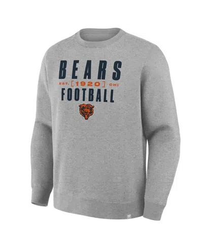 Fanatics Men's Heather Gray Chicago Bears Powerful Throw Legacy Pullover Sweatshirt In Gray