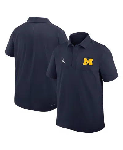 Jordan Men's Navy Michigan Wolverines 2025 Coaches Sideline Polo In Blue