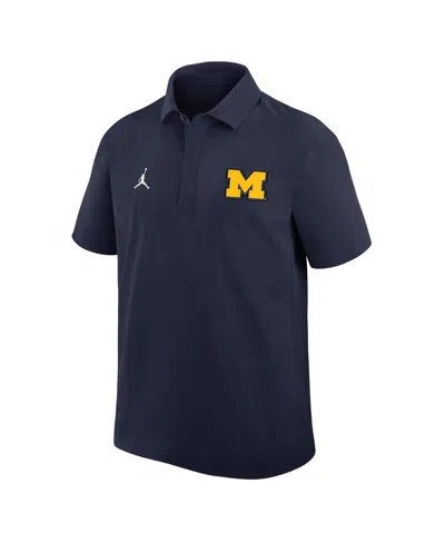 Jordan Men's Navy Michigan Wolverines 2025 Coaches Sideline Polo In Blue
