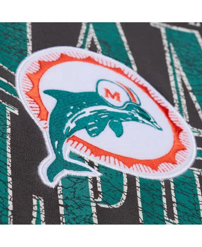 Mitchell & Ness Men's Black Miami Dolphins Downtown Crew Vintage Logo Sweatshirt In Brown