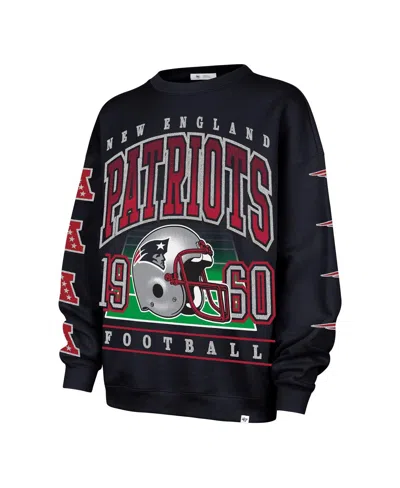 47 Brand Women's Navy New England Patriots Go Big Oversized Pullover Sweatshirt In Blue