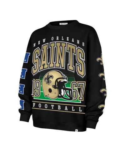 47 Brand Women's Black New Orleans Saints Go Big Oversized Pullover Sweatshirt In Black