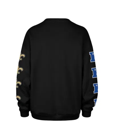 47 Brand Women's Black New Orleans Saints Go Big Oversized Pullover Sweatshirt In Black