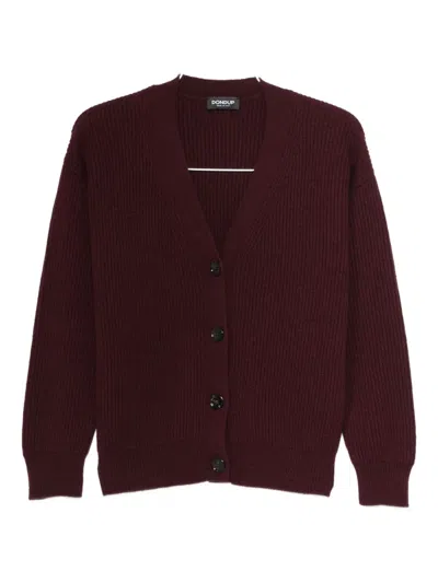 Dondup Buttoned Cardigan In Red