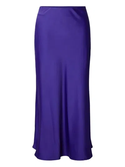Selected Smooth Midi Skirt In Purple