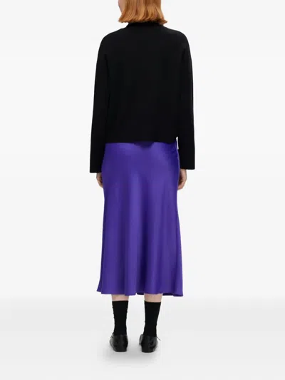 Selected Smooth Midi Skirt In Purple
