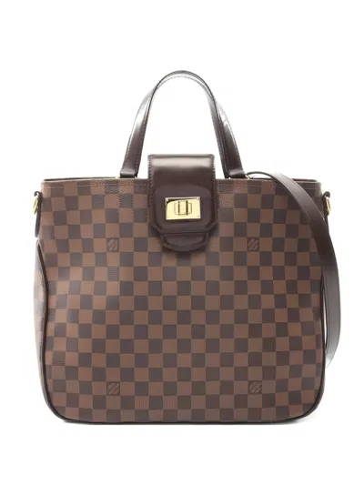 Pre-owned Louis Vuitton 2011 Hippopotamus Roseberry Damier Ebene Tote Bag In Brown