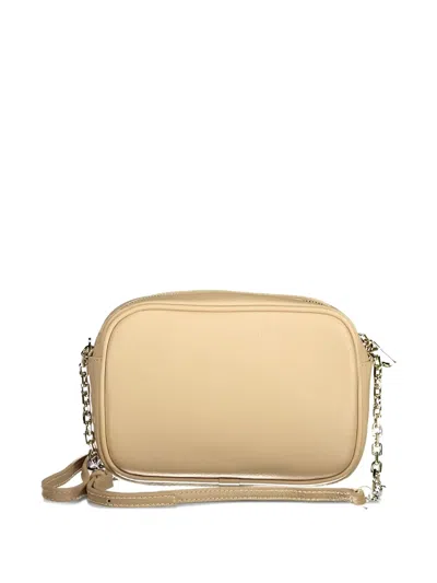 Patrizia Pepe Leather Shoulder Bag In Neutral