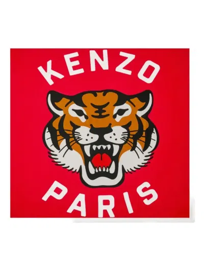 Kenzo Lucky Tiger Scarf In Red