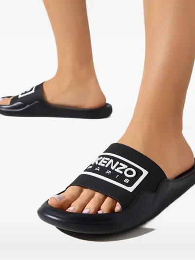 Kenzo Logo-embellishment Slides In Black