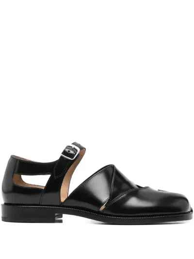 Maison Margiela Tabi Leather Sandals Woman Black In T8013 Black