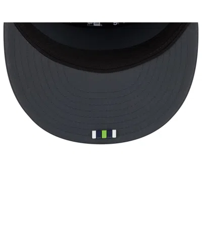 New Era Men's Charcoal Seattle Seahawks 2025 Sideline Cold Weather Split Panel 9fifty Snapback Hat In Black
