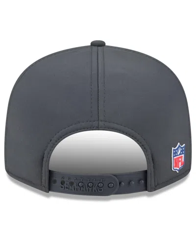 New Era Men's Charcoal Seattle Seahawks 2025 Sideline Cold Weather Split Panel 9fifty Snapback Hat In Black